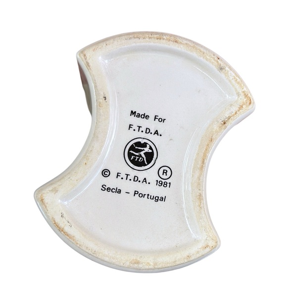 Vintage Floral Vase Hand Painted FTD Secla Portugal 1981 Colorful Flowers - Picture 4 of 4